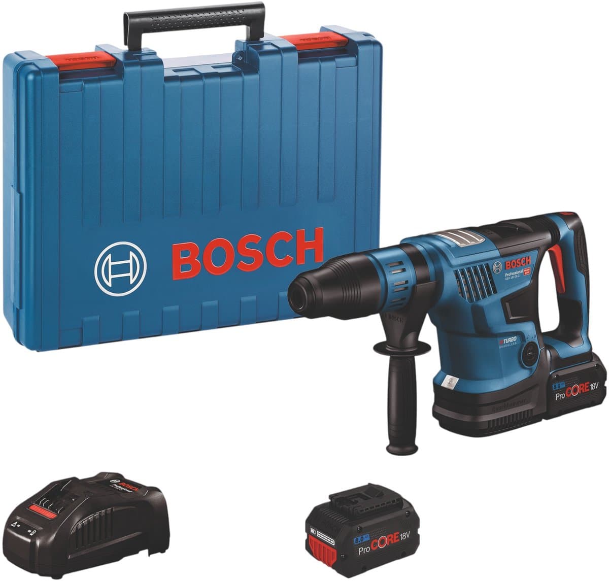 Bosch Professional GBH 18V-36 C Accu boorhamer - BITURBO - Met 2x 18V (8.0Ah) accu's en lader - SDS max - In koffer - Afbeelding 1