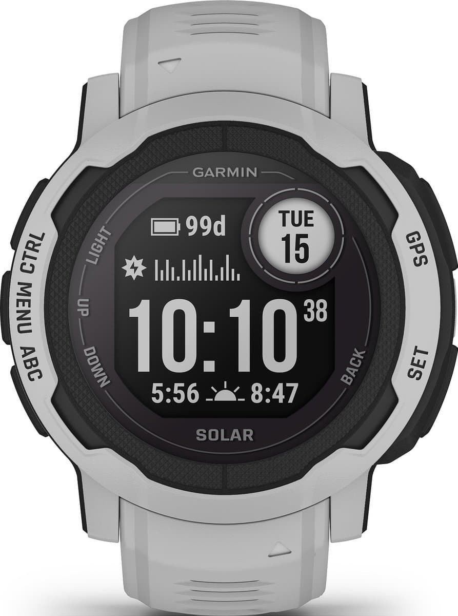 Garmin Instinct 2 Solar - Sporthorloge met GPS - Smartwatch voor heren - Zon Oplaadbaar - 45mm - Mist Gray - Afbeelding 1