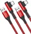 [2-pack] USB C Kabel 2M,90 Graden snel opladen 3.1A nylon USB C-oplaadkabel voor iPhone 15 16 Pro Max, Samsung Galaxy S25 S24 S23 S22 S21 S20 S10 S9 S8 Plus, Note 20/10, A71 A55 A52, Flip Pixel 8/7