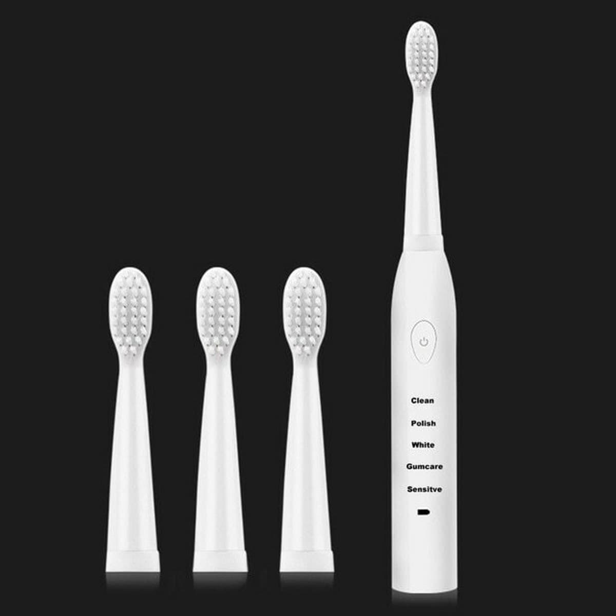 Ultrasone elektrische tandenborstel, oplaadbare tandenborstel, wasbaar, whitening - wit - Afbeelding 1
