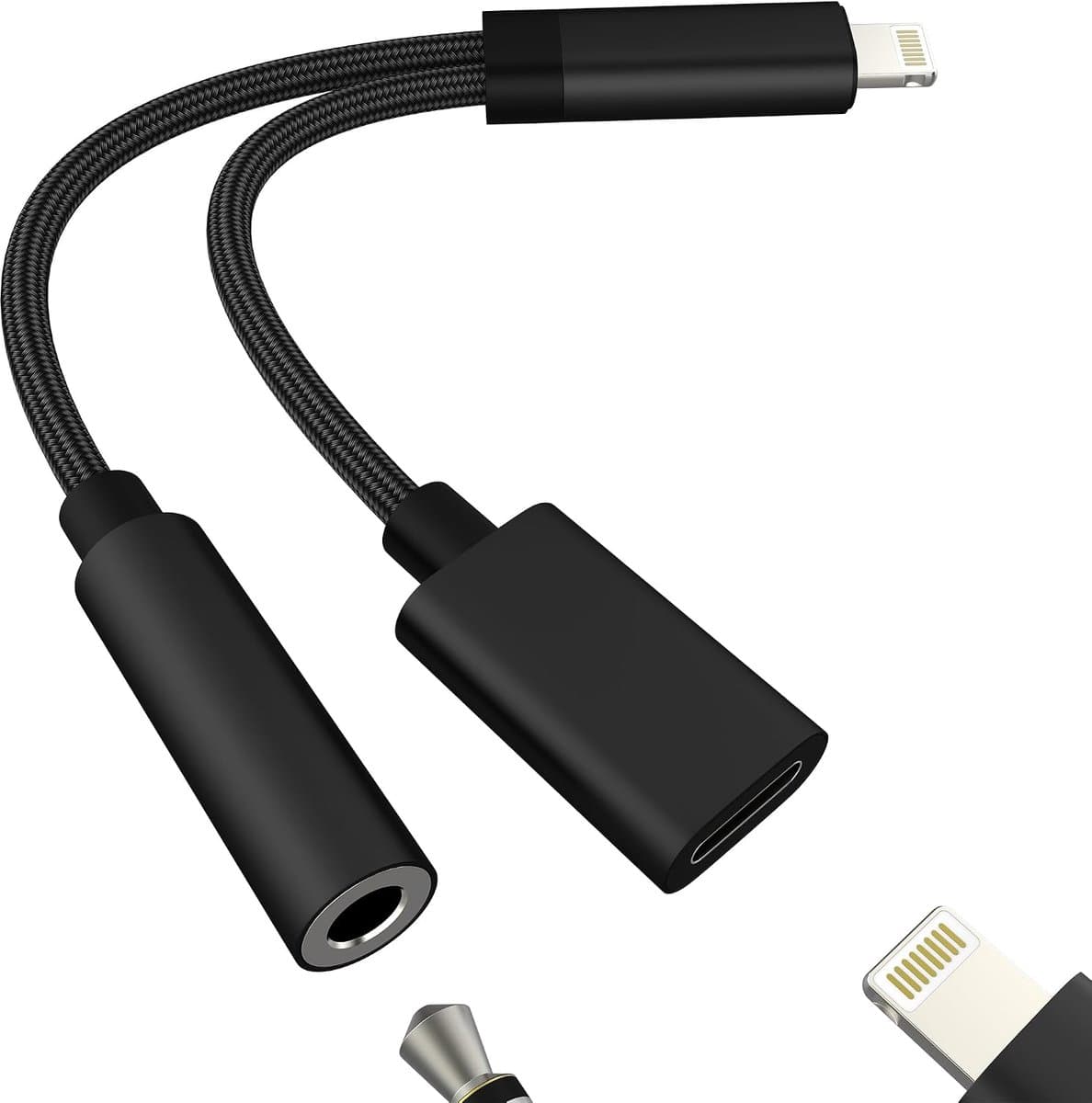 Naar Jack 3,5 mm adapter AUX-hoofdtelefoon voor Apple Audiokabel voor iPhone 14 13 12 Pro Max Autoconvertor Connector Opladen AUX-kabel Hoofdtelefoonaansluiting voor iPad - Afbeelding 1