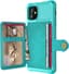 Hoesje Geschikt voor Apple iPhone 11 - Back Cover met Pasjeshouder - Telefoonhoesje voor Pinpas - Kaarthouder op Achterkant - Case met Magneet Groen