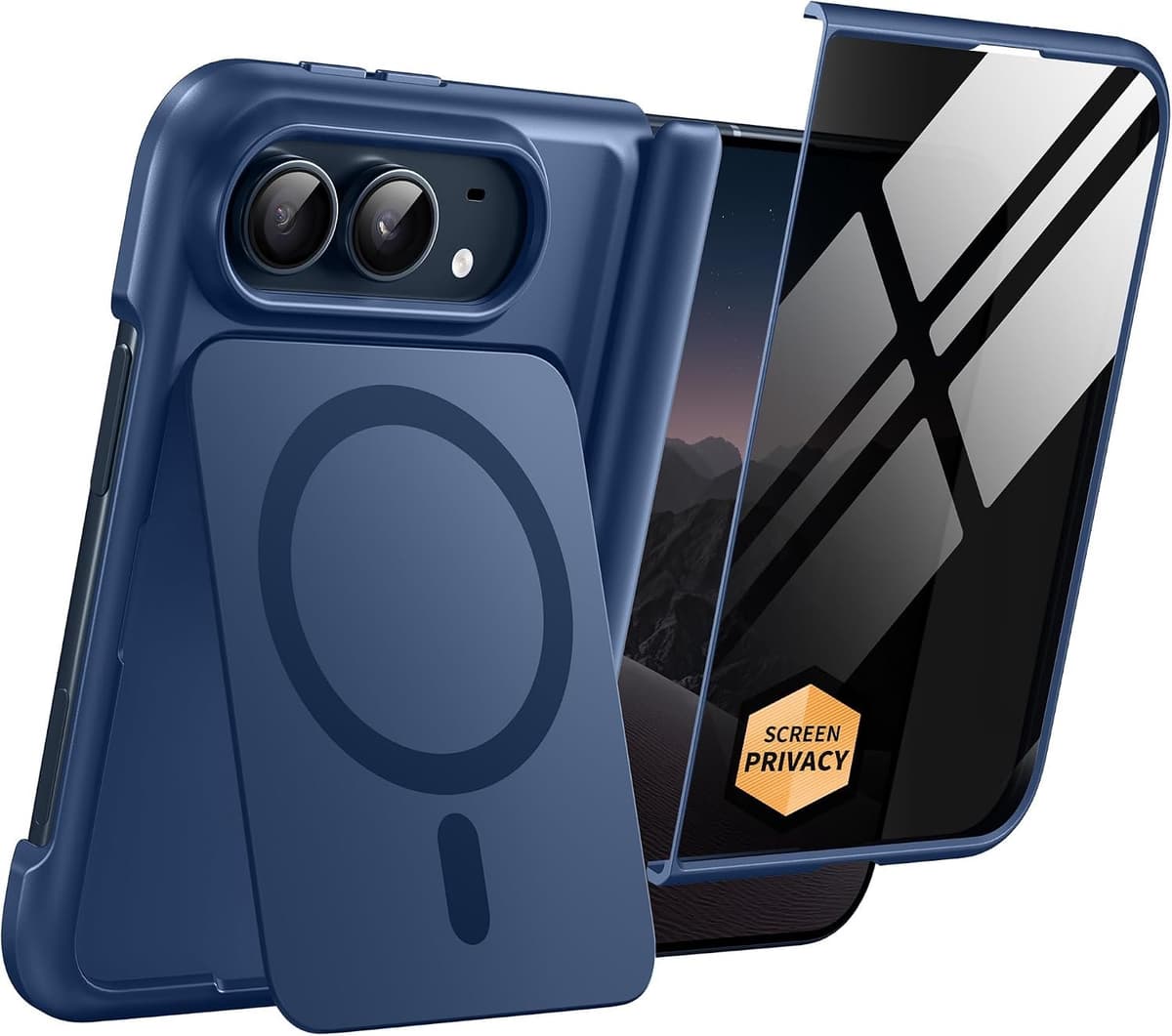 Huls voor iPhone Duo, compatibel met MagSafe, donkerblauw - Afbeelding 1