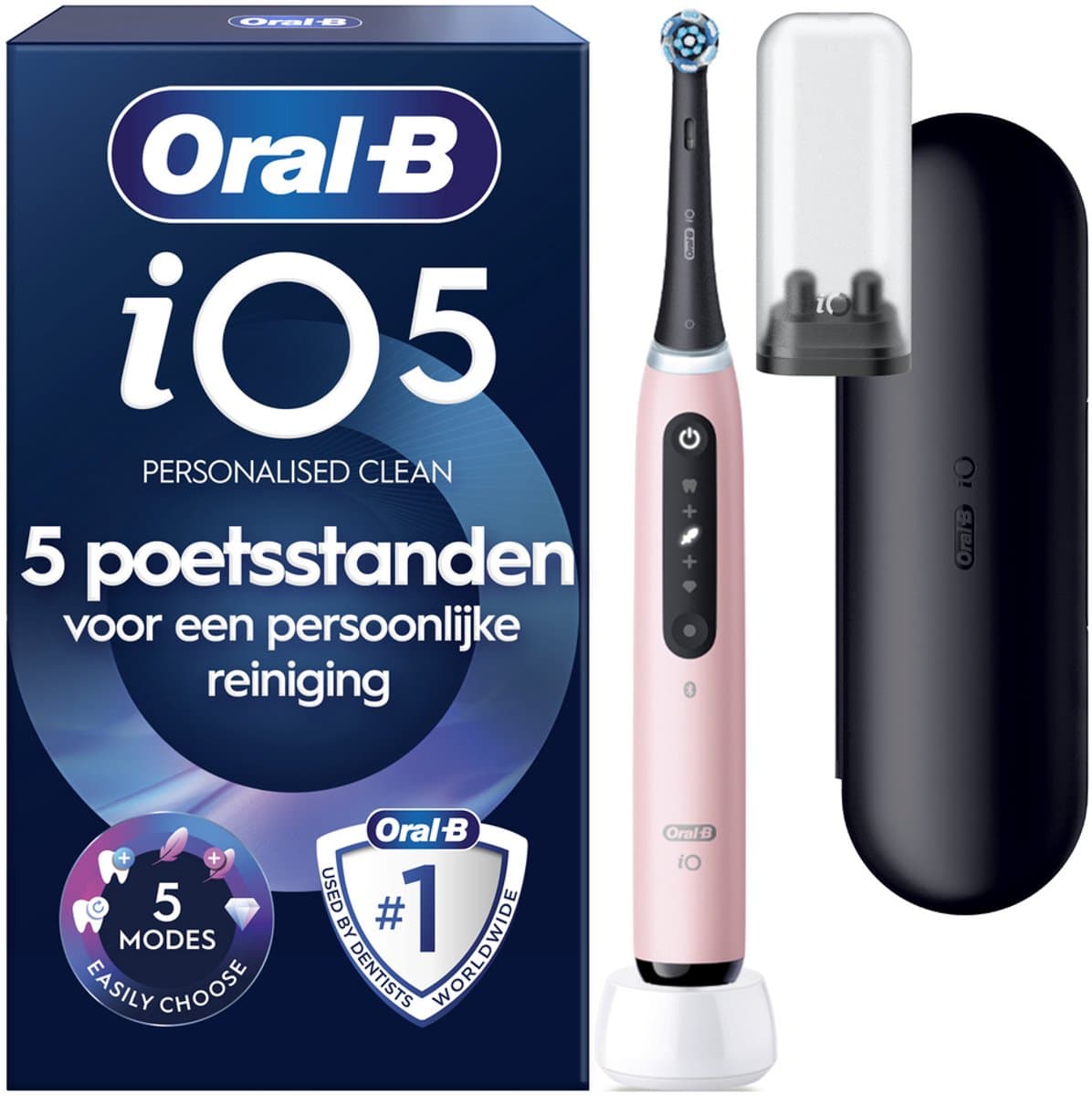 Oral-B iO 5N Roze Elektrische Tandenborstel – Opzetborstel – 1 Reisetui - Afbeelding 1