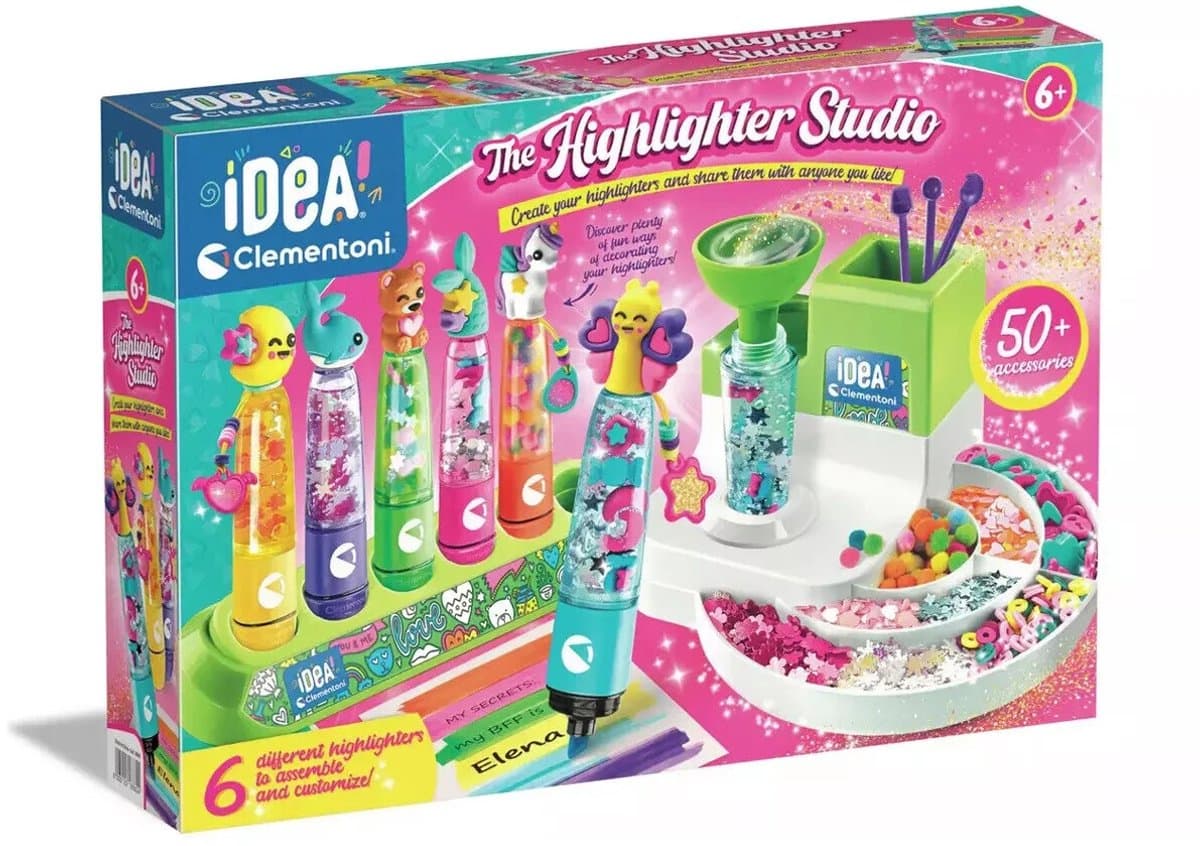 Clementoni iDea - Markeerstiften Creatiestudio - Knutselpakket vol Accessoires - Kawaii Markeerstiften - Het Creatieve Cadeautje - Vanaf 6 jaar - Afbeelding 1