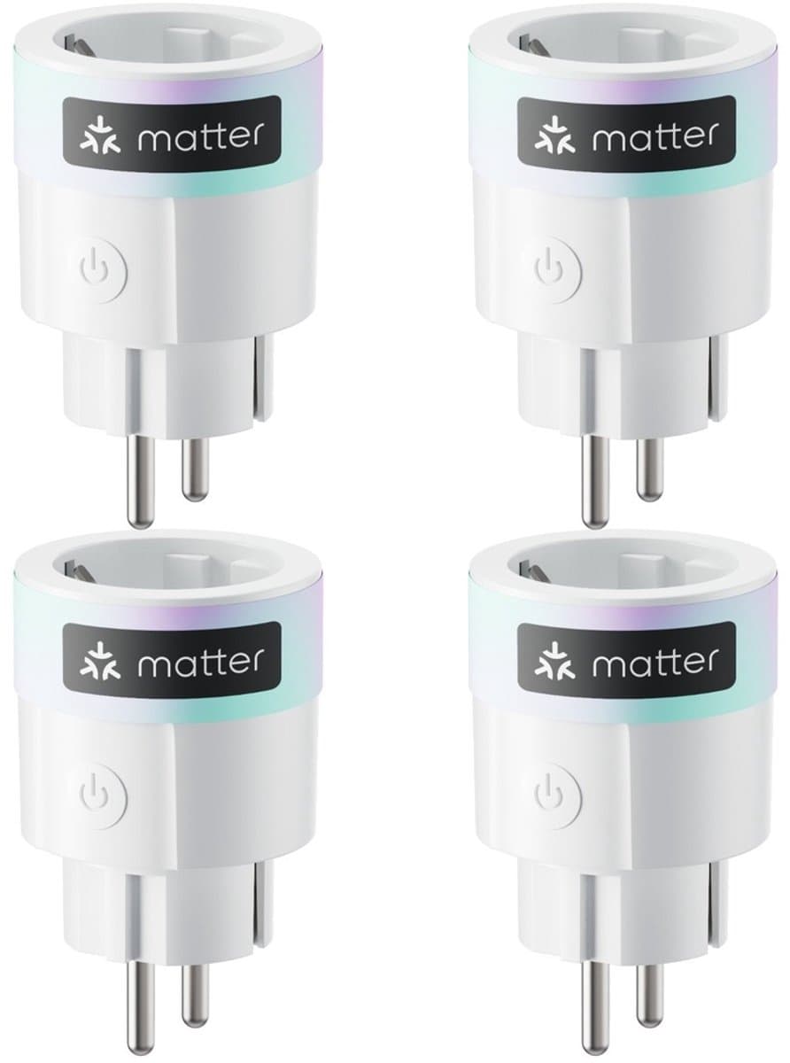 SwitchBot Plug Mini – Slimme stekker met Matter, energiemeting en spraakbediening – EU-model - 4-pack - Afbeelding 1