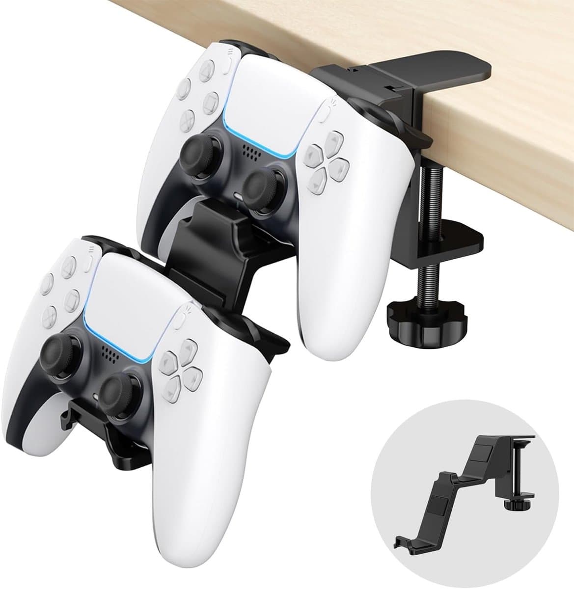 Universele Desktop Beugel voor Afstandsbediening, Compatibel met Switch, PS5, PS4 en Xbox Series, Hoofdtelefoon Haak, Gaming Accessoires, Zwart - Afbeelding 1