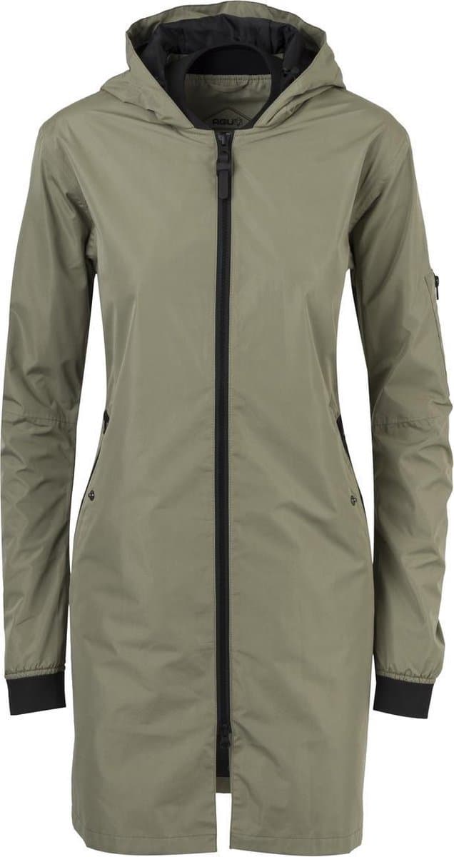 AGU Long Bomber - Damesregenjas - Regenmantel - Bomberjas - Waterdicht - Ademend - Neopreen manchetten - Groen - XS