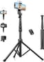190 cm mobiel statief voor smartphone, lichtgewicht aluminium telefoon houder met afstandsbediening voor iPhone/Samsung/Huawei