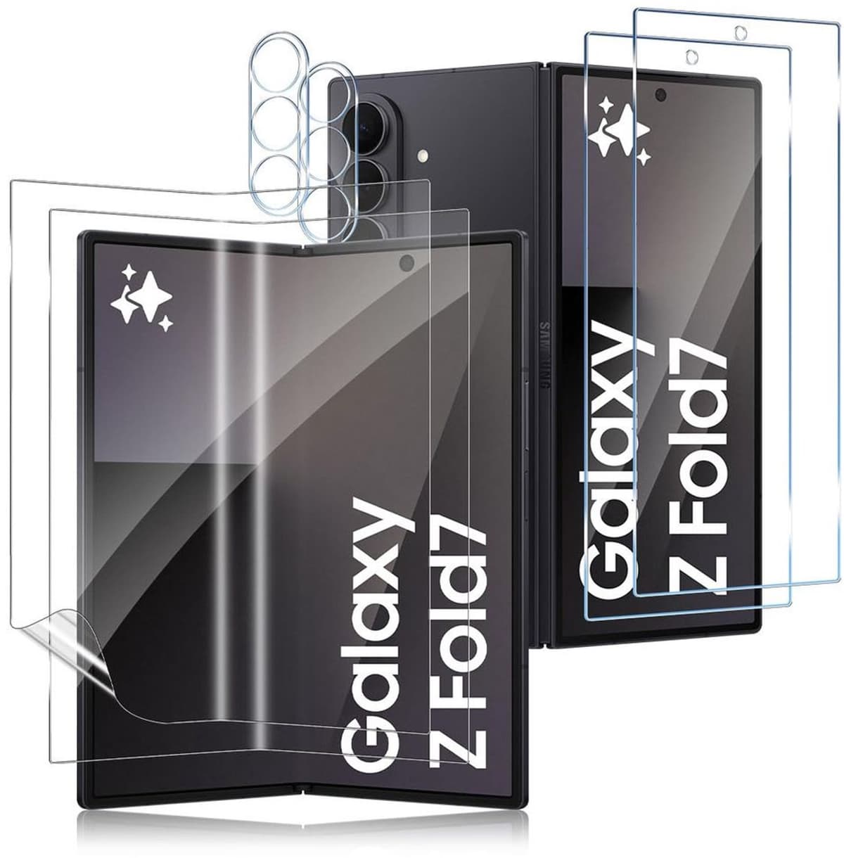 2 Stuks HD Screen Protector voor Samsung Galaxy Z Fold 7 met Camera Lens Beschermers - Afbeelding 1