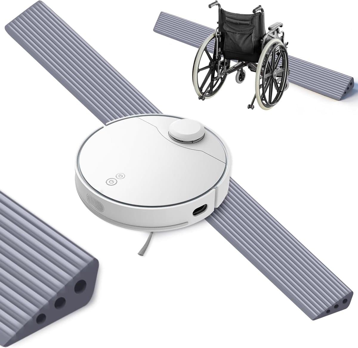Verstelbare Drempelhelling 100x6x2cm - Antislip & Zelfklevend voor Rolstoel, Scooter en Robotstofzuiger - Max 800kg