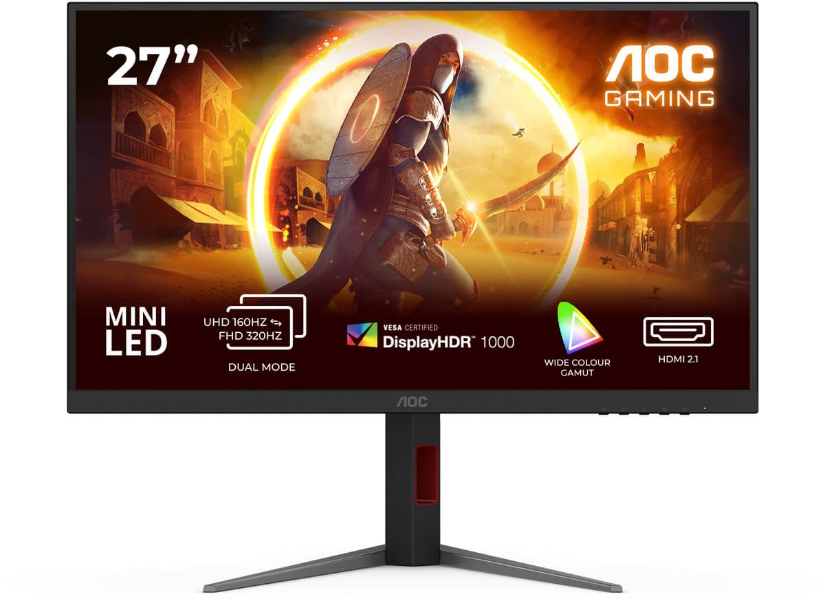 AOC G4 U27G4XM - 4K Mini LED Gaming Monitor - 160hz - USB-hub - HDMI 2.1 - 27 inch - Afbeelding 1