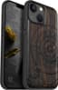 Case for iPhone 14 Hoesje Compatible MagSafe Protective Cover Wood Hybrid TPU Bumper For Apple 14 Magnetic Cases Design Wooden (Het kompas van grote golven Vegvisir-Donker hout)