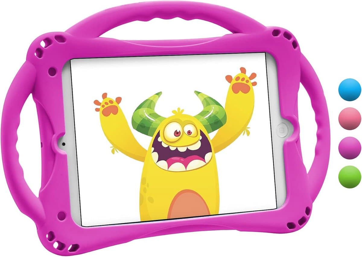 KINDEREN iPad 7 Beschermhoes Schokbestendig Siliconen Lichtgewicht Met Handgreep - Afbeelding 1