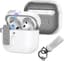 Airpods 4 Hoesje - Beschermhoes Oordopjes - Bescherming Opladen - Snap Lock Knop - 1 stuk - Wit Grijs