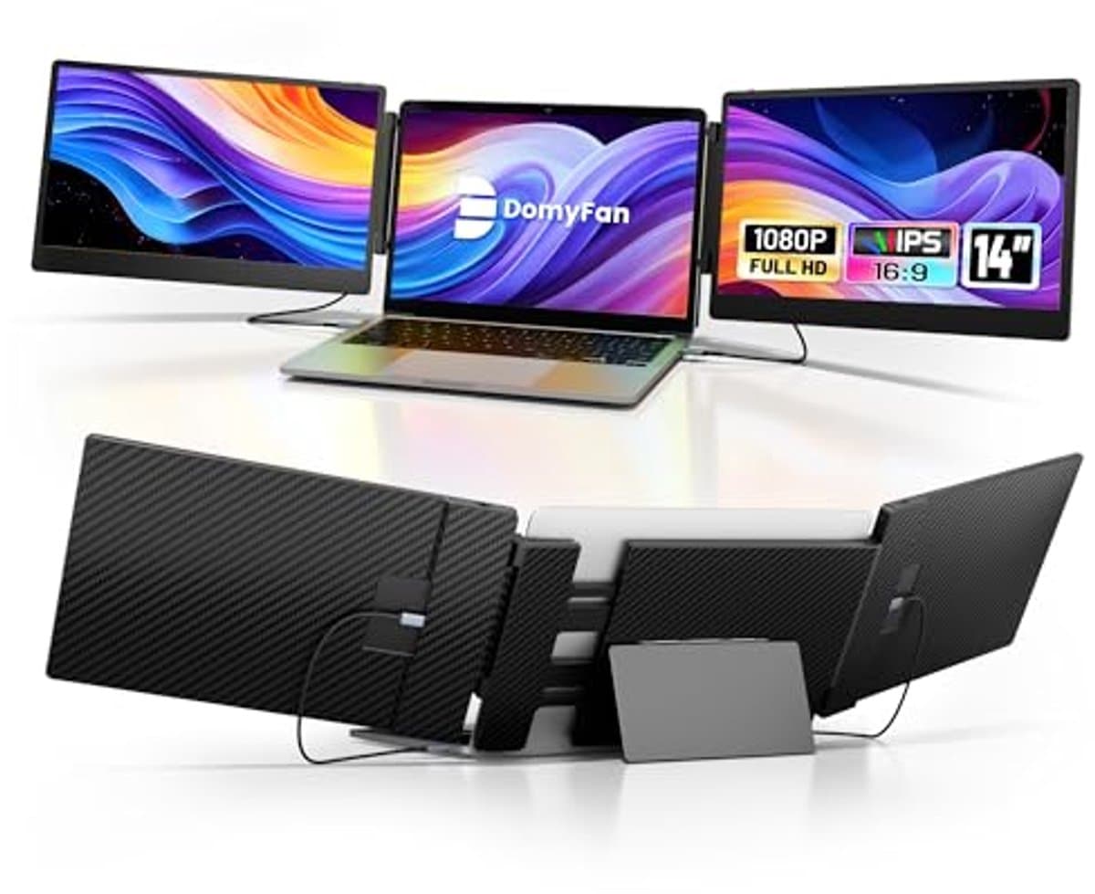 14 Inch FHD 1080P IPS Drievoudige Draagbare Laptop Monitor - Plug and Play, Compatibel met Windows, Mac, Android, Chrome, Switch, PS5 - Afbeelding 1