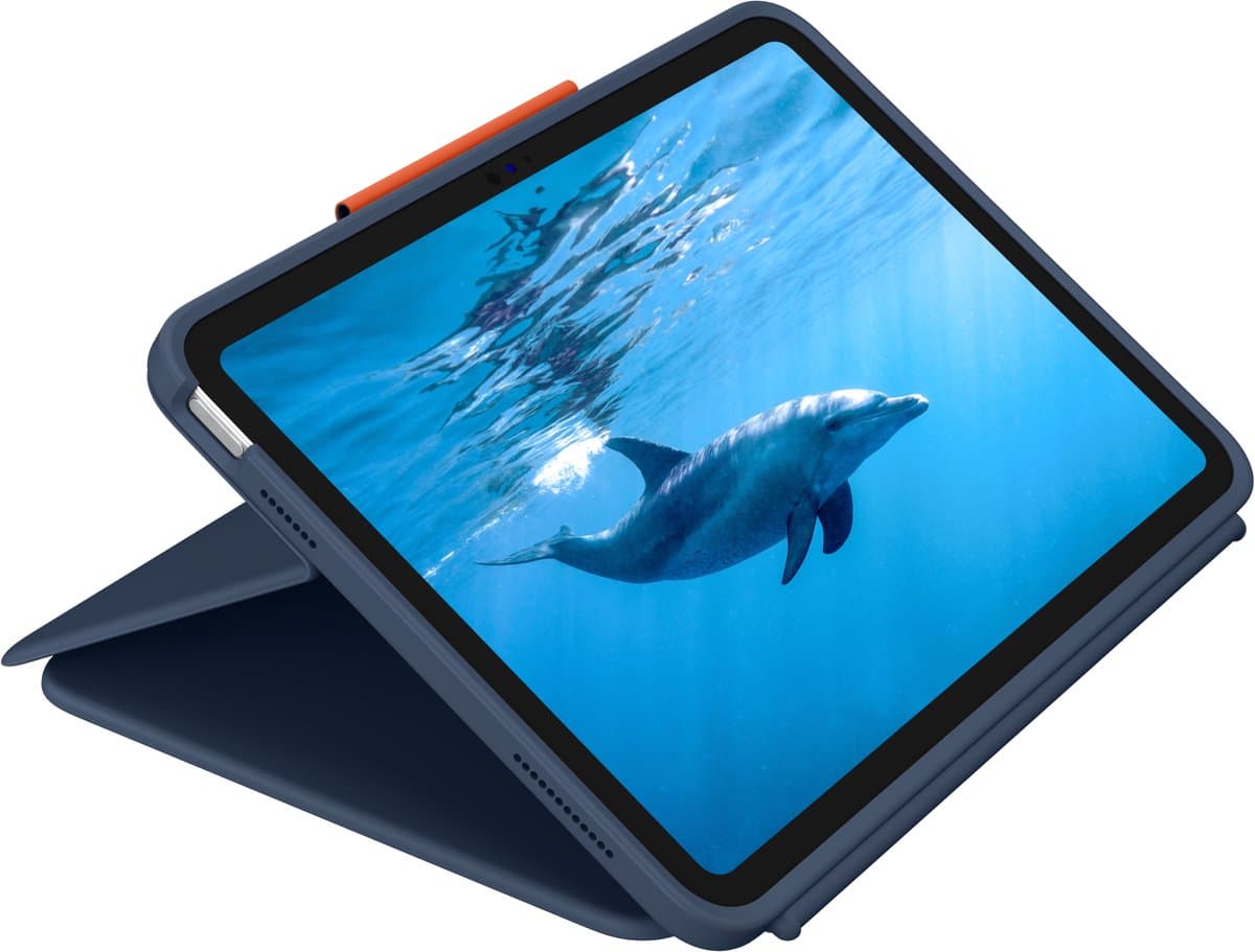 Logitech Rugged Combo 4 - Toetsenbord en foliobehuizing - Apple Smart connector - klassiek blauw - voor Apple 10.9-inch iPad (10de generatie) - Duits tsb (QWERTZ) - Afbeelding 1