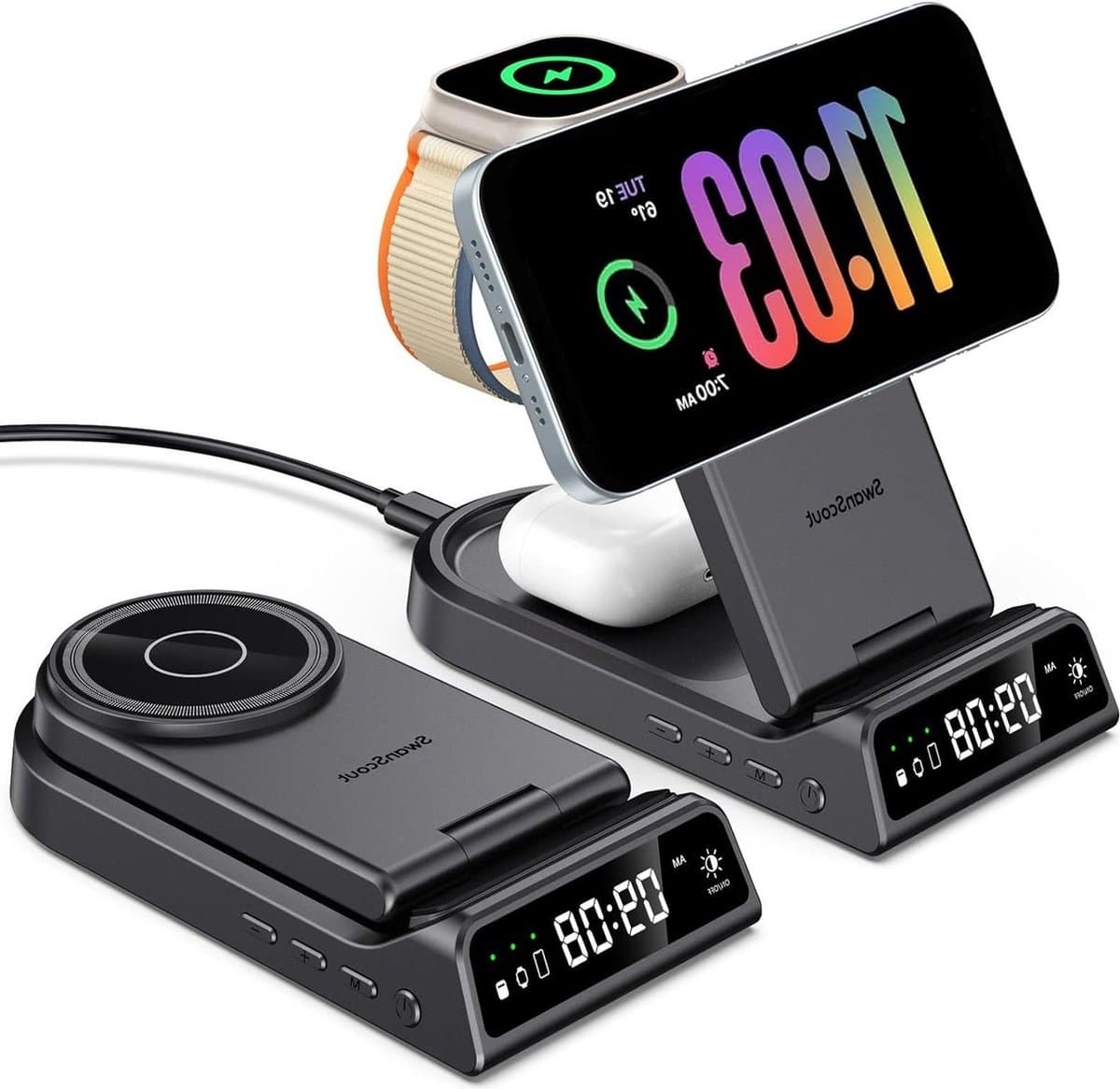 Magnetische Draadloze Oplader 4 in 1 Mag-Safe - iPhone Oplaadstation - Draagbare Opvouwbare Oplader - Voor Apple Watch Oplaadstation - Afbeelding 1