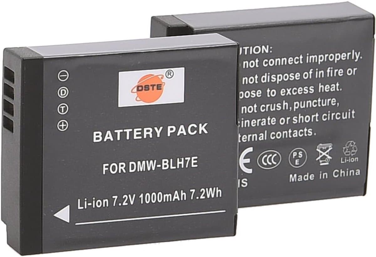 DSTE 2PCS DMW-BLH7 Battery Compatible with Panasonic Lumix DMC-GM1 DMC-GM1D DMC-GM1W DMC-GF7K - ShopVlot - Afbeelding 1