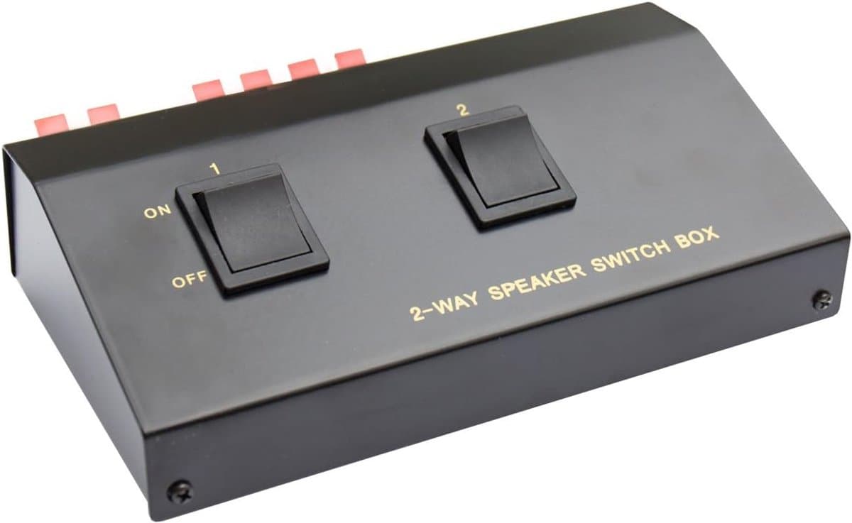 Luidspreker Omschakelbox - Speaker Switcher - Meerdere Speakers - Metalen Behuizing - 17.5 x 10.5 cm - Zwart - Afbeelding 1