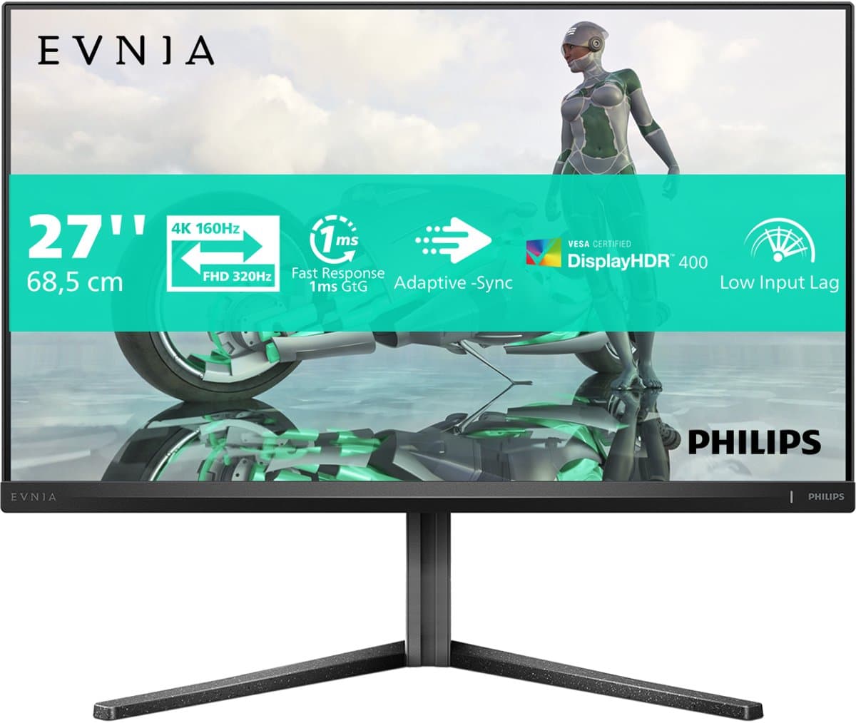 Philips Evnia 27M2N3800A - 27 inch 4K Dual Mode Gaming Monitor - 160/320Hz - Afbeelding 1