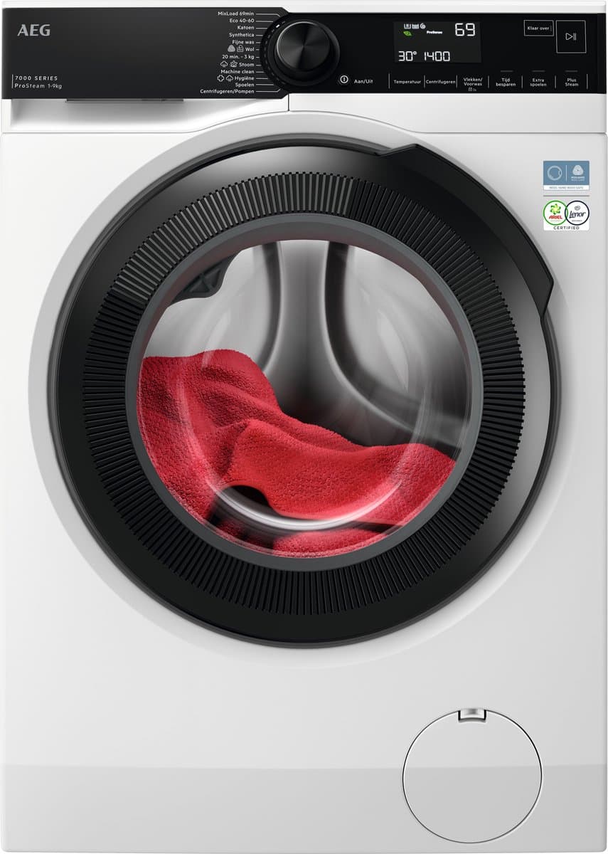 AEG LR7694E4 7000 ProSteam® - Wasmachine - 20% zuiniger dan vereist voor A - 1400 toeren - 9 kg - Afbeelding 1