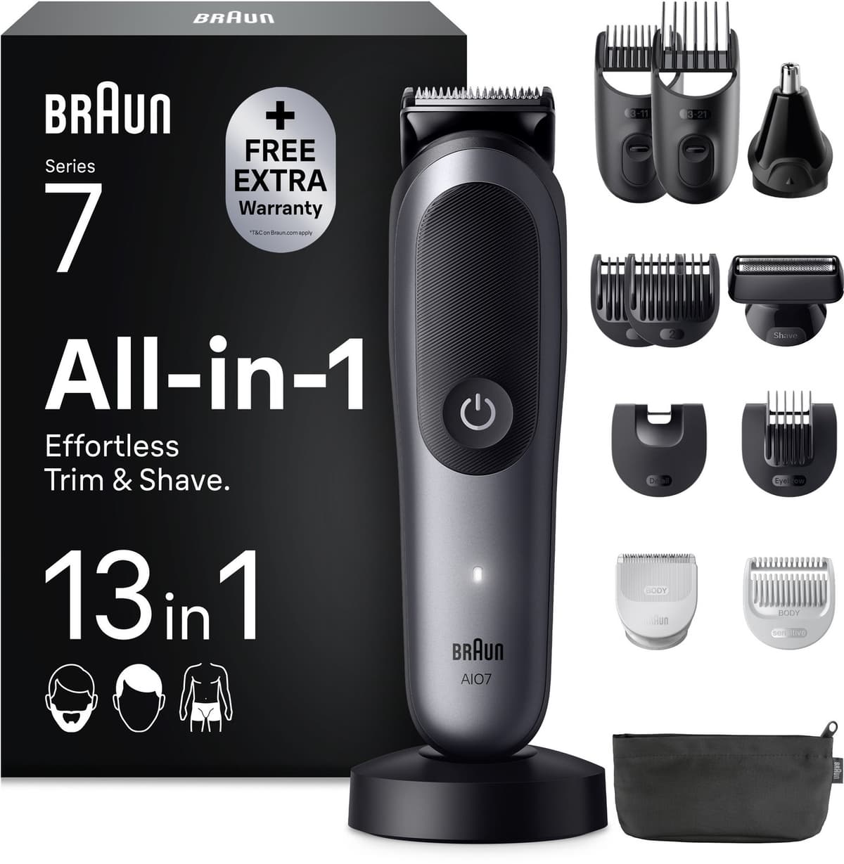 Braun All-in-One Series 7 AIO7560 Style Kit – Baardtrimmer - Tondeuse - Gezichtstrimmer en Lichaamstrimmer in 1 - Afbeelding 1