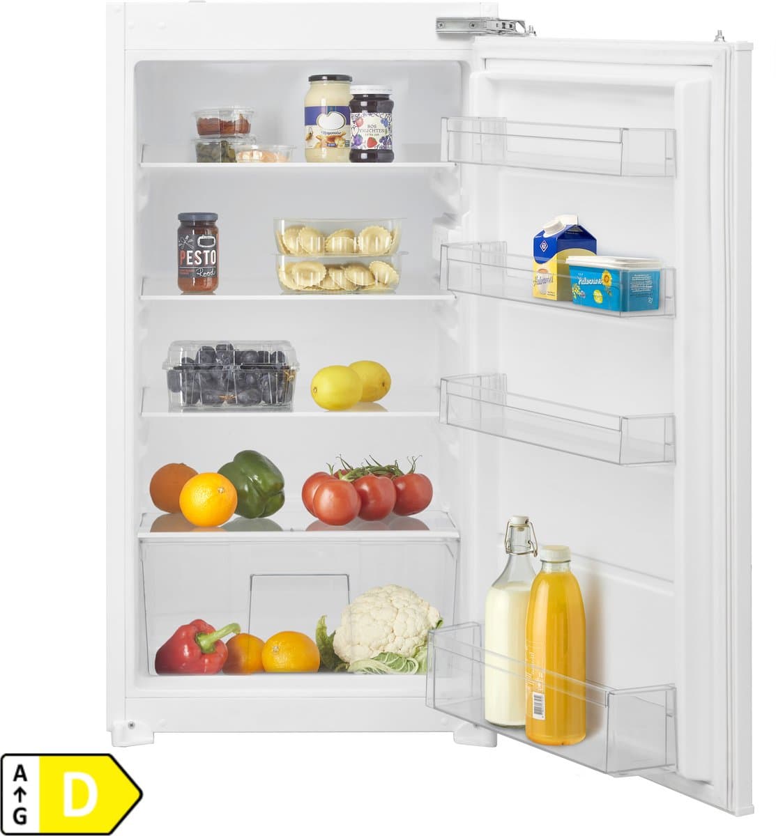 Inventum IKK1022D 102 cm energiezuinige inbouw koelkast - Zeer stil - Koeler - Superkoelen - Deuralarm - 154 liter - Vershoudlade - Deur op deur - Wit - Afbeelding 1