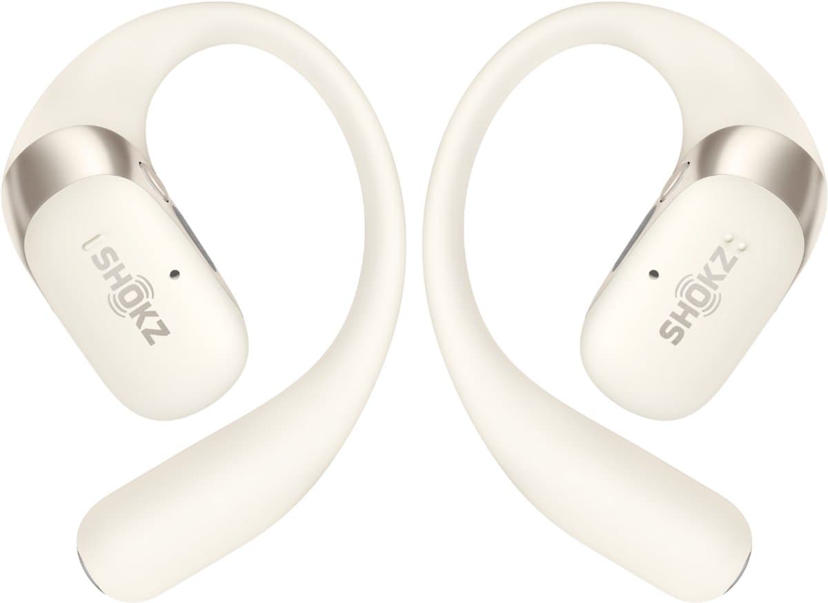 Shokz OpenFit 2 Open-ear Sporthoofdtelefoon – Draadloze Oordopjes – Beige - Afbeelding 1