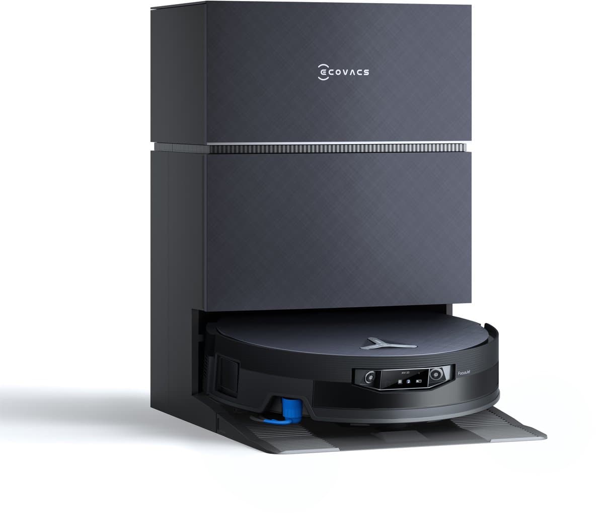 ECOVACS DEEBOT X12 PRO OMNI - Robotstofzuiger – FocusJet 46.000 Pa vlekbehandeling – Herbruikbare stofbak – PowerBoost snelladen– 22.000 Pa zuigkracht – Boosted by Airflow rate 22l/s - OZMO Roller 3.0 – ZeroTangle 4.0 – AIVI 3D 4.0 – 75°C heet water - Afbeelding 1