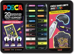 Uni Posca Uni Posca Verfmarker Koffer Groovy Colours 20...