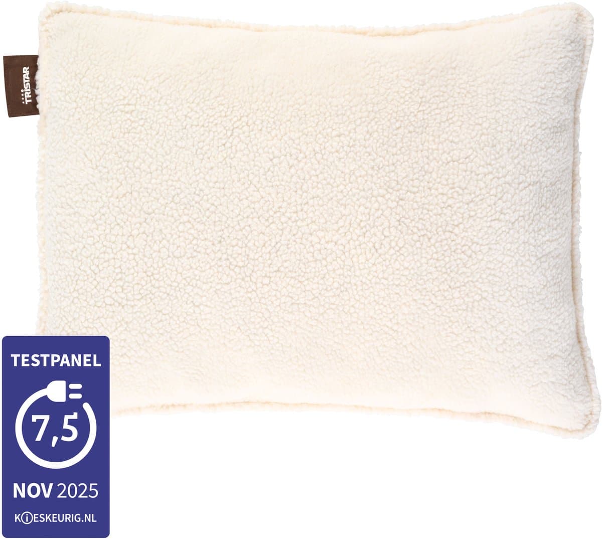 Tristar BW-4798 Warmtekussen – Draadloos - Groot - 60x45 cm – 3 Warmtestanden – Incl. Powerbank - 2 Uur Warmte – Wasbare Hoes – Beige - Afbeelding 1