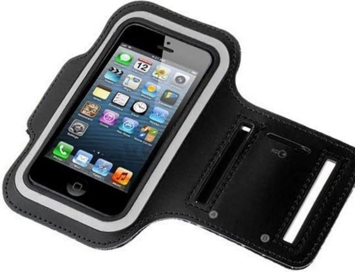 Apple iphone 6 en groter sport armband hardloop armband zwart - Afbeelding 1