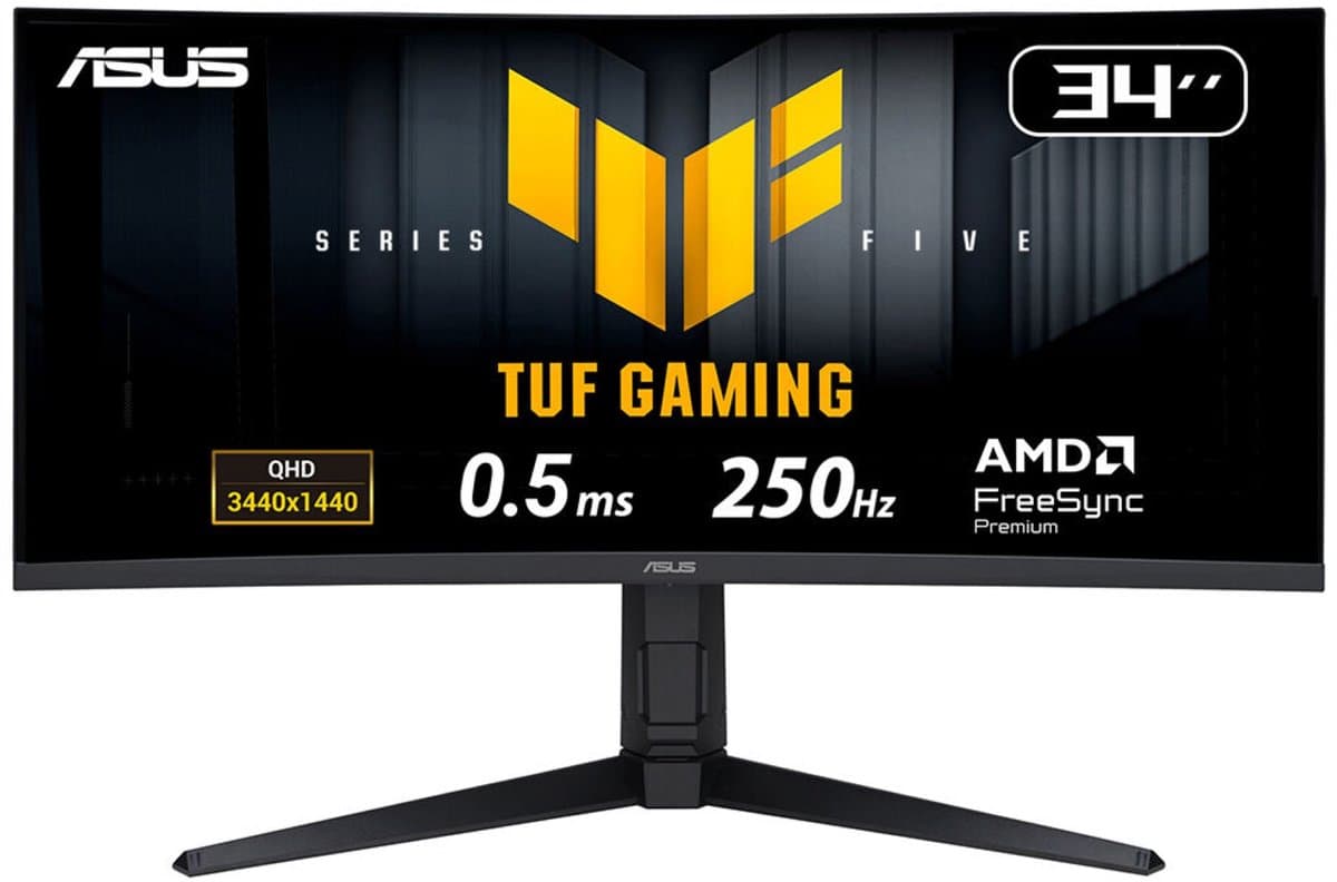 ASUS TUF Gaming VG34WQML5A - WQHD Ultrawide Gaming Monitor - 250Hz - FreeSync - 34 Inch - Afbeelding 1