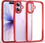 Schokbestendige Transparante Hoes voor iPhone, [Verkleurt Niet] [Valbescherming van 10FT Volgens Militaire Normen] Harde Achterkant Hoesje voor iPhone 17 6,3'', Rood