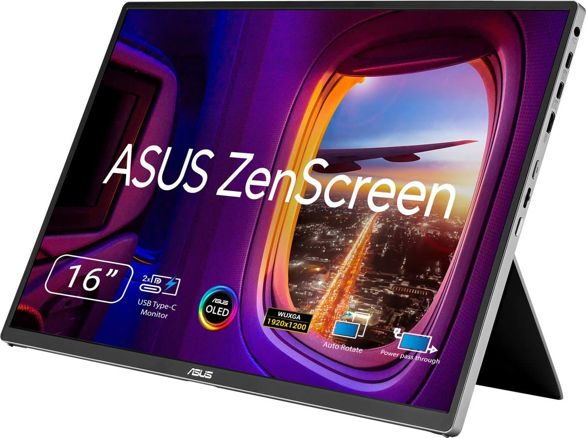 ASUS ZenScreen OLED MQ16FC - Portable USB-C Monitor - WUXGA 1920 x 1200 - 5ms - 60hz - 16 inch - Afbeelding 1