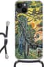 Apple iPhone 14 - Crossbody Case - Dennenbomen bij zonsondergang - Vincent van Gogh - Siliconen - Crossbody - Backcover met Koord - Telefoonhoesje met koord - Hoesje met touw