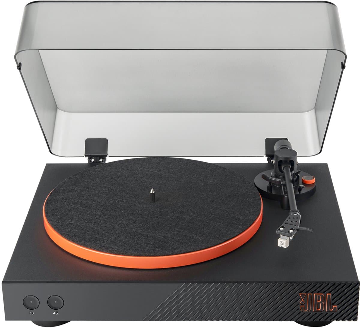 JBL Spinner - Bluetooth Platenspeler - Draaitafel voor Vinyl LP - Met Phono Voorversterker - 33/45 RPM - Aluminium Design - Zwart - Afbeelding 1