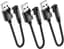 Korte USB Type-C Kabels 90 Graden 10cm - 3 Stuks Snelle Oplader Nylon Kabel voor iPhone 16 15, Samsung Galaxy S24 S23 S22 en Huawei P30 P20