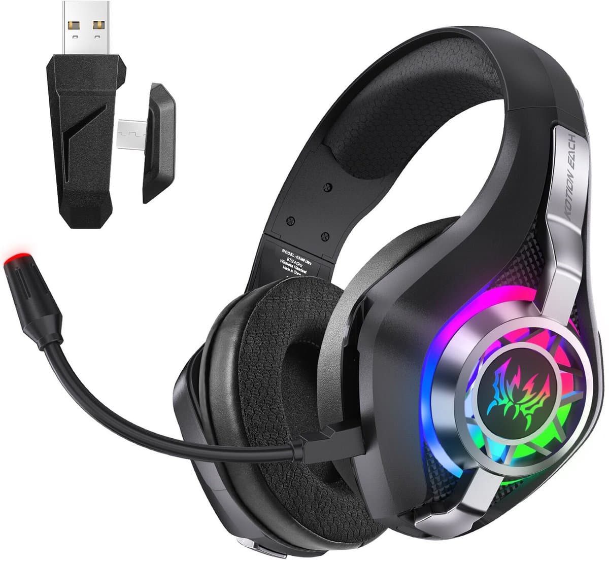 2.4G draadloze gaming-headset voor pc/PS5/PS4/Xbox – draadloze hoofdtelefoon - Afbeelding 1