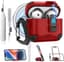 AirPods 4 Hoes - Hoofdtelefoon Etui - Bescherming Oordopjes - Automatische Veiligheidssluiting - Nauwkeurige Pasvorm - Rood