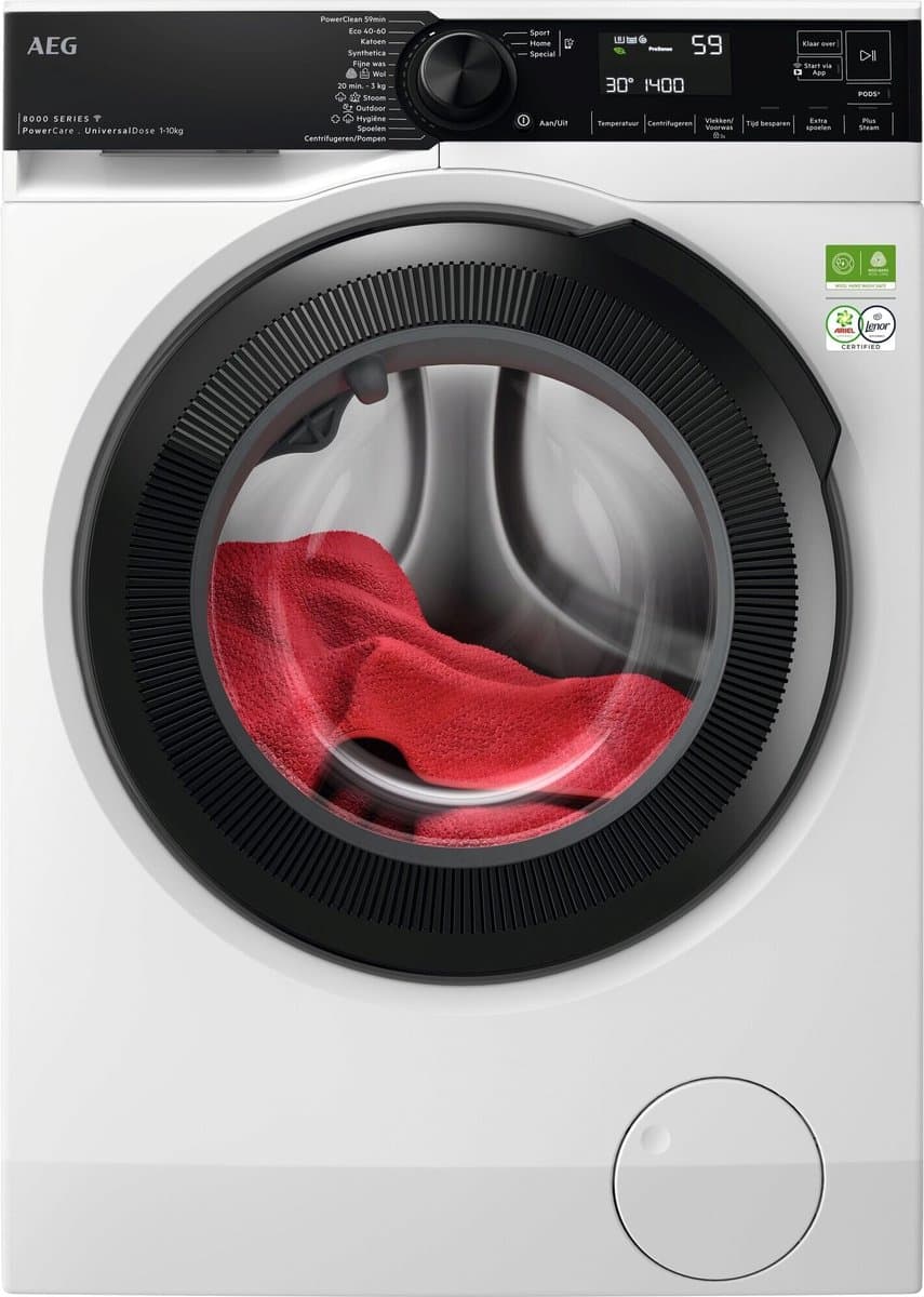 AEG LR86XDOSE 8000 serie PowerCare UniversalDose - Wasmachine - 50% zuiniger dan Energielabel A - 1400 toeren - 10kg - Afbeelding 1
