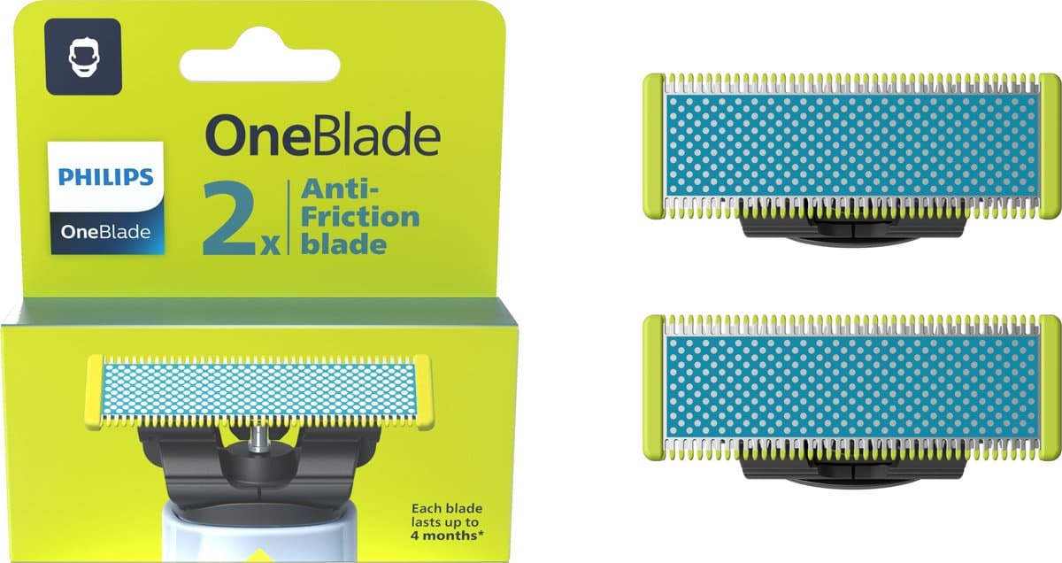 Philips OneBlade Anti-Frictie Blade - Vervangmesjes - Scheermesjes - 2 stuks -QP225/50 - Afbeelding 1