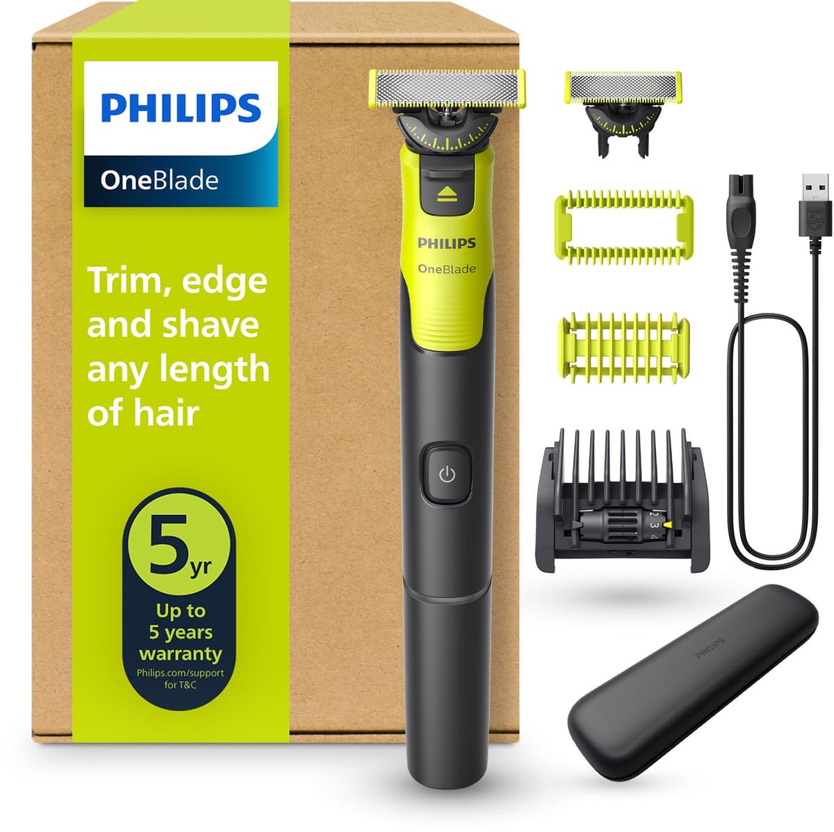 Philips OneBlade 360 Connected Face + Body - 5-in- 1 Trimkam - Scheerapparaat en styler in één - QP4631/65 - Afbeelding 1