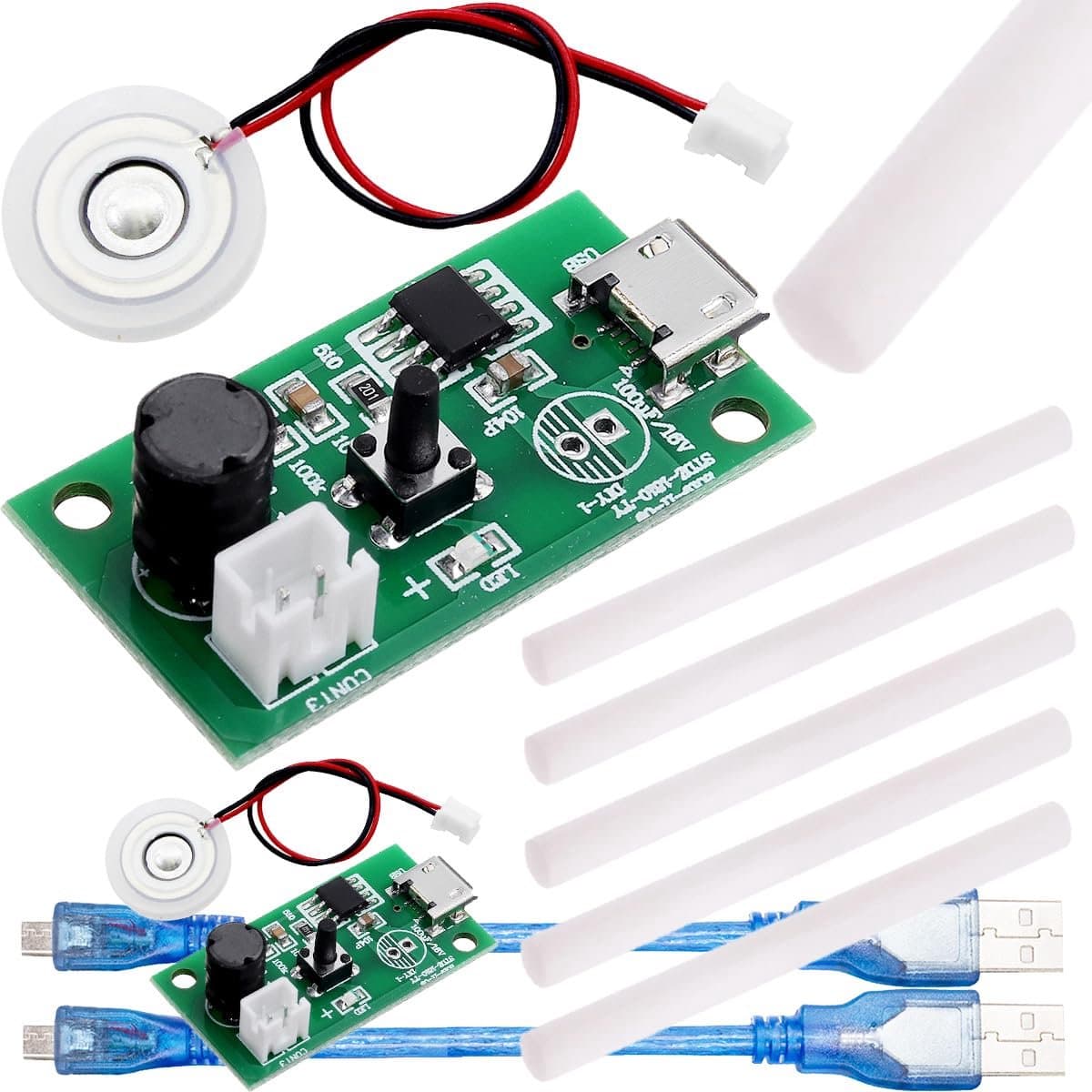 2pcs 5V Atomizer Plate Module Micro USB Humidifier Module 108 kHz 2 W 20 mm Ultrasonic Atomizer DIY Humidifier with - ShopVlot - Afbeelding 1