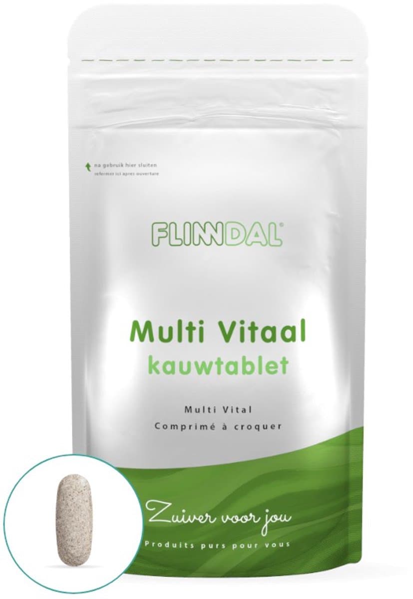 Flinndal Multi Vitaal Kauwtablet - Multivitamine Tablet voor Verhoogde Behoefte - 90 Tabletten - Afbeelding 1