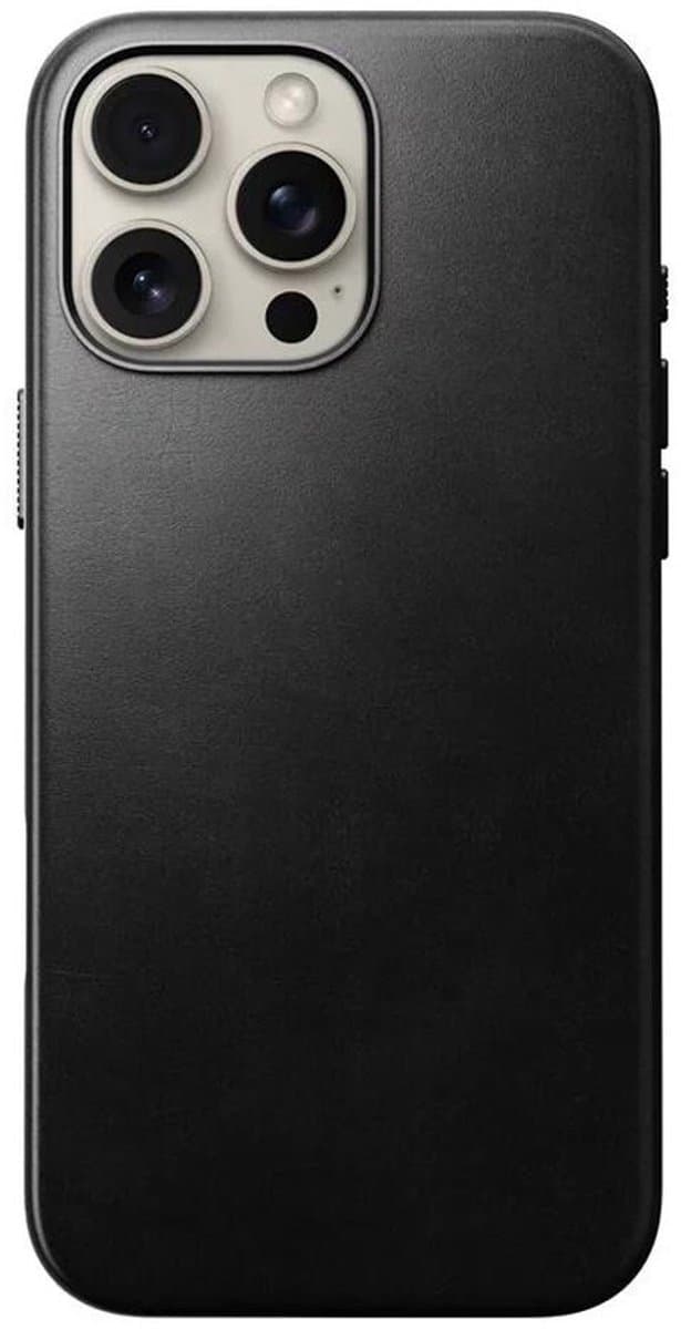 Nomad Traditional Horween Lederen Hoesje – Geschikt voor iPhone 16 Pro Max – Duurzame afwerking – MagSafe-compatible – Milieuvriendelijk ontwerp - Zwart - Afbeelding 1