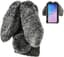 Hoes voor Samsung Galaxy S10 Plus,LCHDA Pluizig Schattige Kunstmatig konijnenbont Haar Leuk Lange Oren Pluche Zacht Harig Warm Siliconen Bumper van TPU Case Beschermende Telefoon Hoesje- Zwart