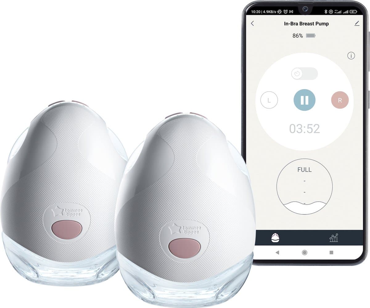 Tommee Tippee - Dubbele elektrische draagbare borstkolf - handsfree borstvoedingspomp in de beha - draagbaar, 1 massage- en 8 express-modi - batterijduur van 4 uur - Afbeelding 1