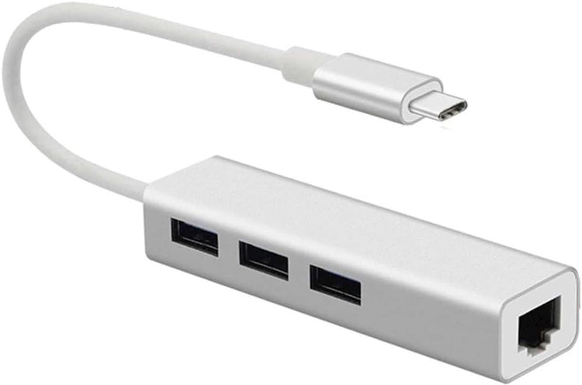 DAYTONA FC05 Type-C to 3 X 3.0 USB + RJ45 LAN Ethernet Converter Compatible for MacBook - Afbeelding 1
